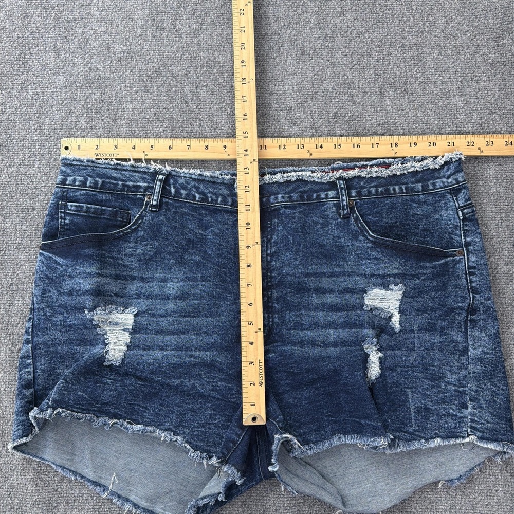 Vince Blue Shorts Womens 24 2X Denim Distressed Cutoff Frayed Hem Stretch Booty‎ - Picture 4 of 8